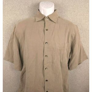 Robert‎ Barakett Button Up Shirt Short Sleeve Medium Gray Canada